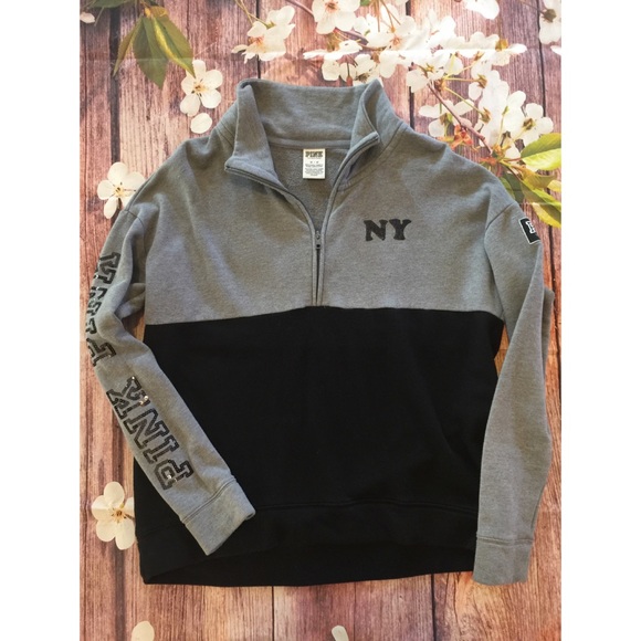 Vs pink NEW YORK  bling quarter zip liberty - Picture 4 of 8